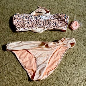 Gently used VS sequin bandeau bikini